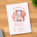 Search for western girl birthday invitations Retro