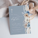 Search for boho floral christening invitations Dusty blue