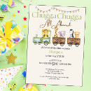 Search for animal train birthday invitations Chugga chugga choo choo