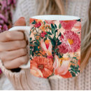 Search for pink and orange floral mugs For her