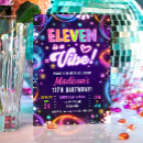 Search for 11th birthday invitations Neon birthday party