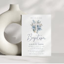 Search for modern calligraphy christening invitations Dusty blue