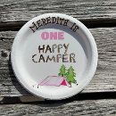 Search for pine trees paper plates One happy camper