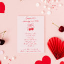 Search for cherry bridal shower invitations Red and pink