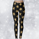 Search for gold star leggings Black and gold
