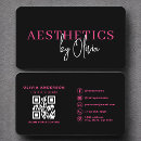 Search for hot pink and black business cards Qr code