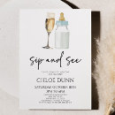 Search for champagne baby shower invitations Sip and see