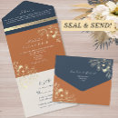Search for navy and orange wedding invitations Gold