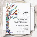 Search for rainbow tree invitations Family reunion