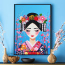 Search for japanese flowers posters Kimono