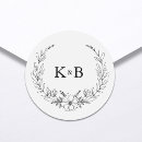 Search for floral monogram round stickers Traditional