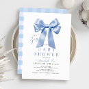 Search for bow baby boy shower invitations Gingham