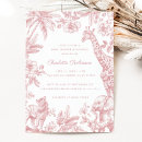 Search for pink toile invitations Giraffe
