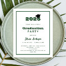 Search for green graduation invitations Green and white