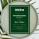 Search for green and white graduation invitations University
