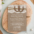Search for horseshoe wedding invitations Burlap