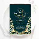 Search for green 60th birthday invitations Elegant