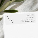 Search for monogram wedding invitation return address labels Minimalist