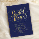 Search for navy blue gold bridal shower invitations Calligraphy
