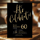 Search for mens black and gold birthday invitations Modern