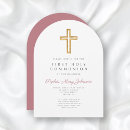 Search for pink cross first communion invitations Elegant