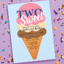 Search for two sweet ice cream birthday invitations Girl