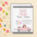 Search for pink race car invitations Chequered flag