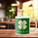 Search for green lucky mugs Four leaf clover