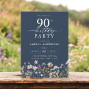 Search for blue 90th birthday invitations Modern