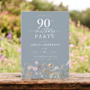 Search for blue 90th birthday invitations Modern