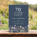 Search for blue 70th birthday invitations Modern