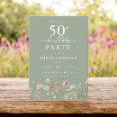 Search for green 50th birthday invitations Watercolor