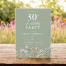 Search for green 30th birthday invitations Watercolor
