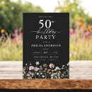 Search for black 50th birthday invitations Calligraphy script