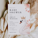 Search for swan princess baby shower invitations A little princess