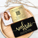 Search for real estate agent business cards Black and gold