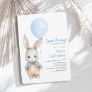 Search for some bunny is turning 1 invitations Blue