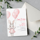 Search for some bunny is turning two invitations Pink