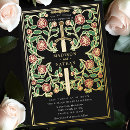 Search for black floral wedding invitations Gold