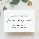 Search for cousin bridesmaid cards Maid of honour