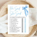 Search for he said she said bridal games Guess who said it