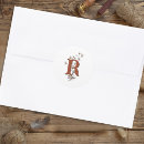 Search for rustic monogram wedding stickers Burnt orange