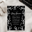 Search for skeleton baby shower invitations Black and white