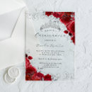 Search for red silver quinceanera invitations Modern