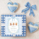 Search for blue gingham baby shower stickers We can bearly wait