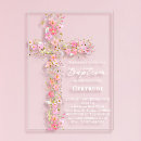 Search for floral christening invitations Pink