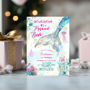 Search for pink and teal birthday invitations Girly underwater ocean seaside
