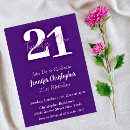 Search for purple 21st birthday invitations Simple