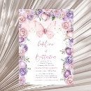 Search for purple butterfly bridal shower invitations Wildflowers