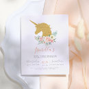 Search for gold unicorn birthday invitations Magical